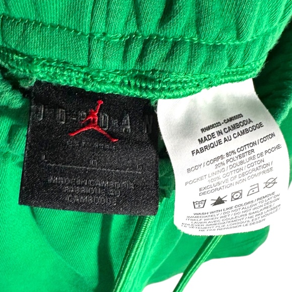 Nike Jordan Essentials Men's Green Fleece Shorts Size Large Activewear Lounging - Picture 3 of 6